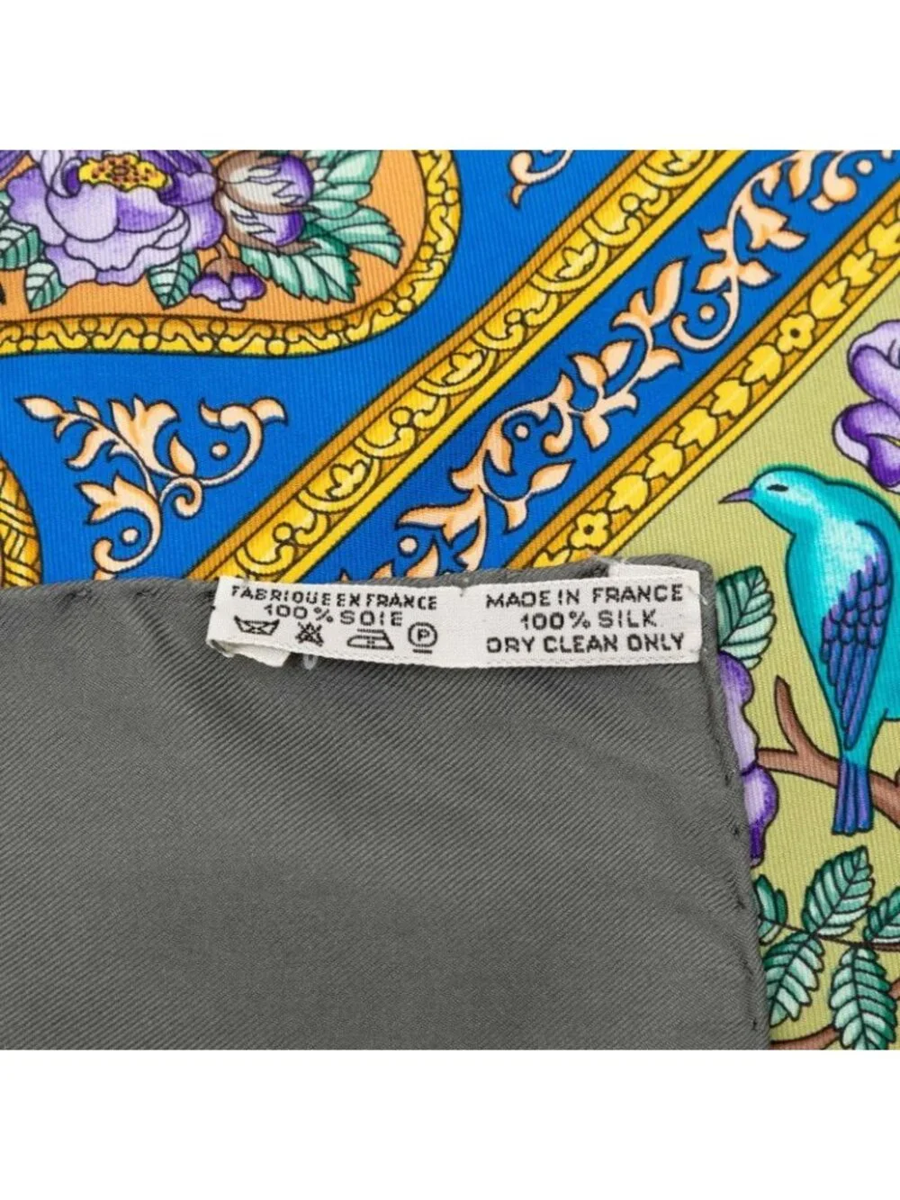 Hermes Carre 90 Qalamdan Scarf Gray Multicolor Silk - Picture 8 of 8